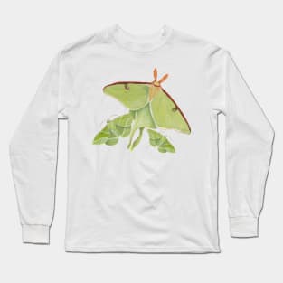 Luna and Showy Emerald Moths Long Sleeve T-Shirt